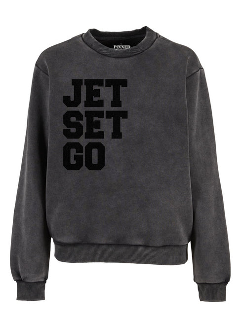 Boxy Sweater Washed Jet Set Go Black Velvet